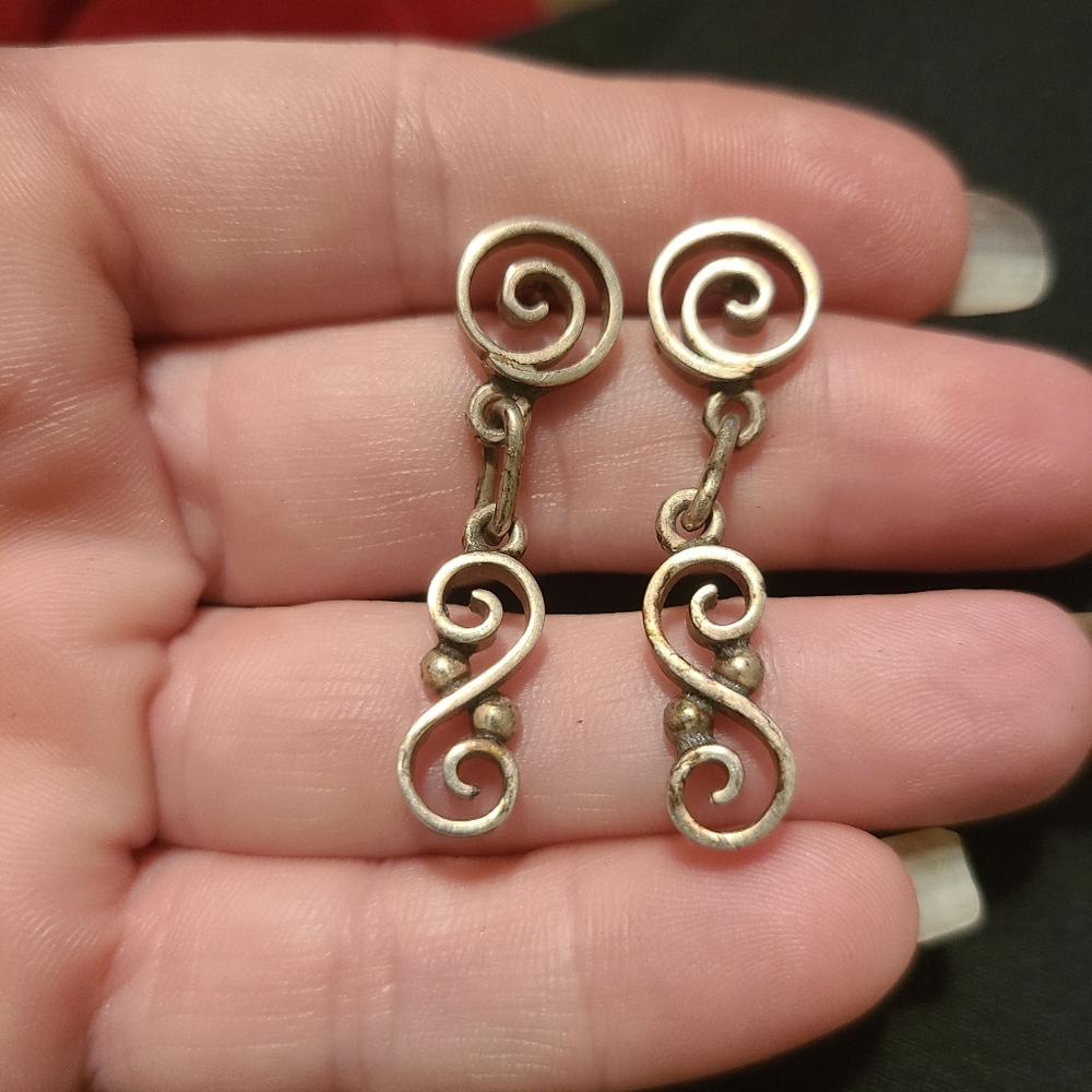 Artistic Spiral Sterling 925 Earrings